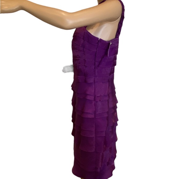 Signature by Sangria Shimmery Purple Shutter Cocktail Social Dress NWT Size 12 - Picture 6 of 9